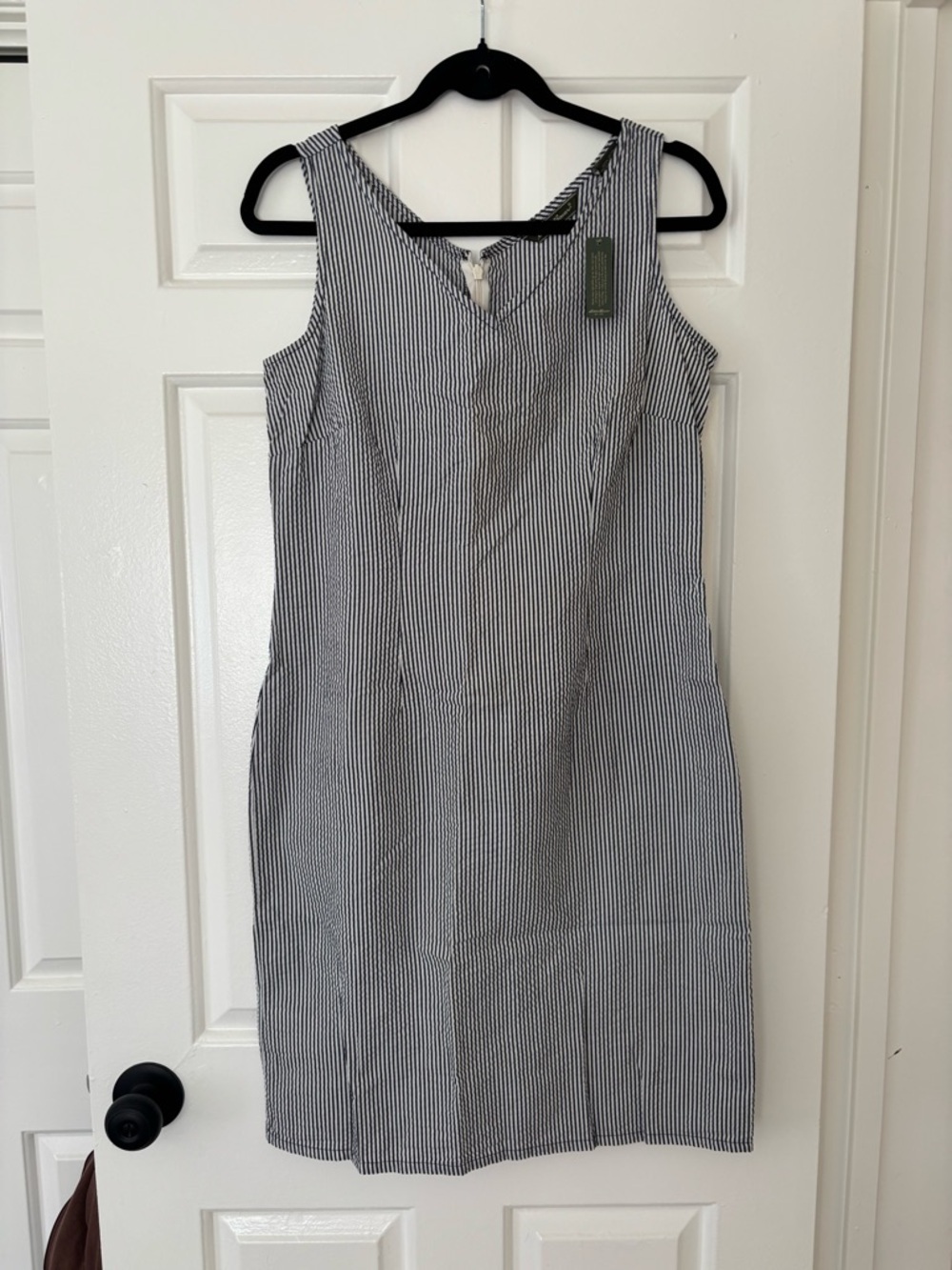 NWT Eddie Bauer Striped Sleeveless Sheath Dress - Size 10 - 100% Cotton